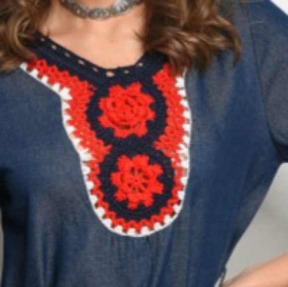 Chambray Embroidered dress - Picture 2 of 4